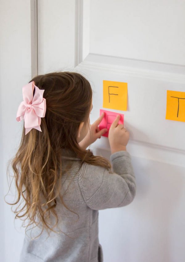Alphabet Letter Practice with Post It Notes