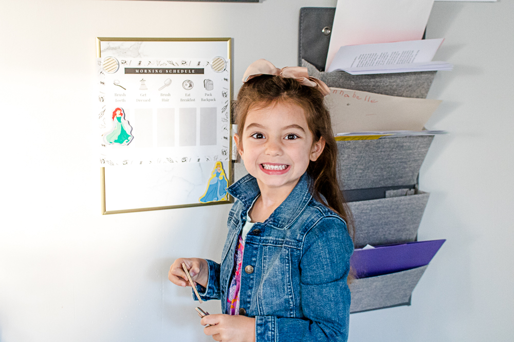 little girl with Printable Morning Schedule