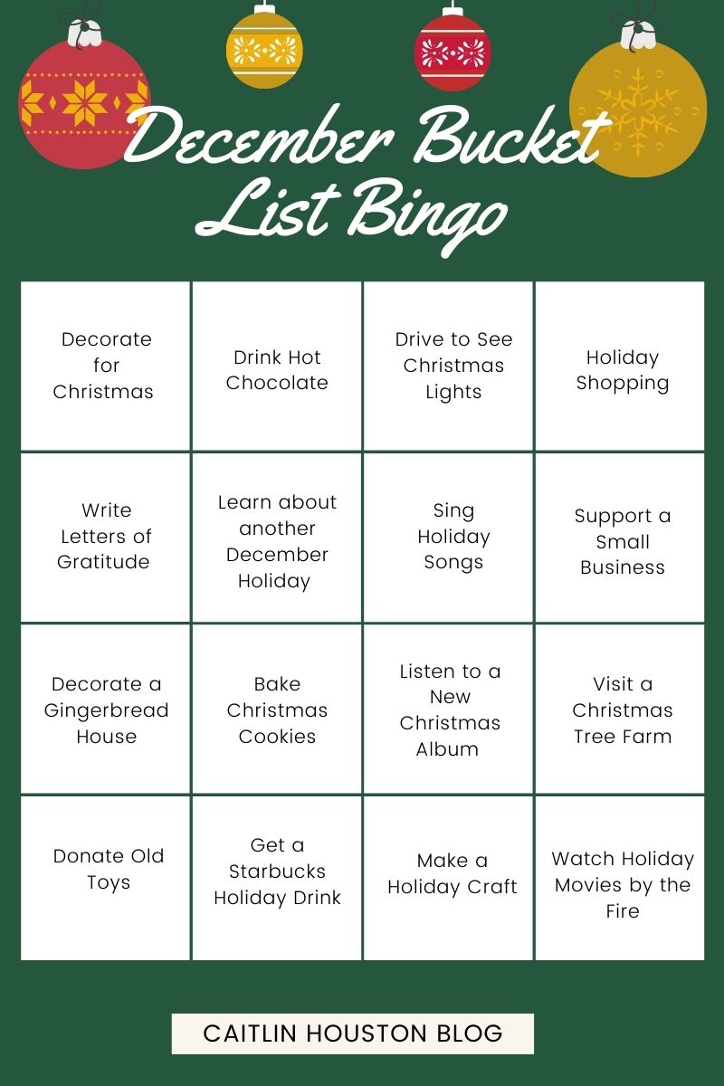 December Bucket List Bingo