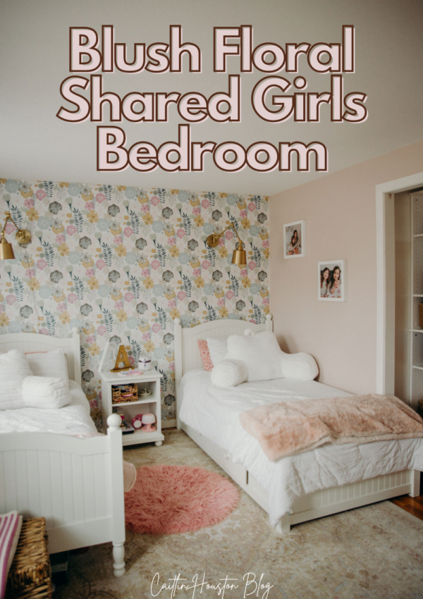 blush floral shared girls bedroom