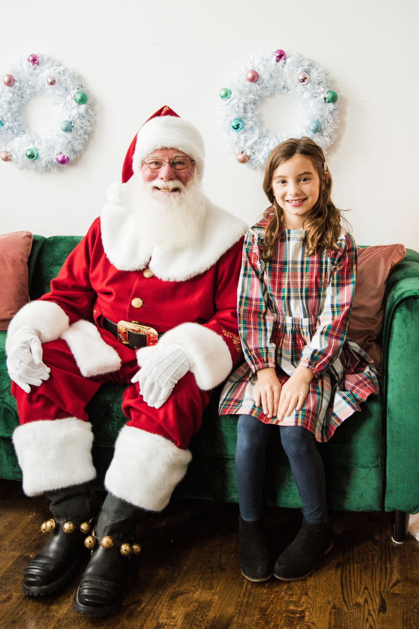 9 year old girl with Santa Clause